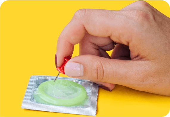 air bubble in a condom